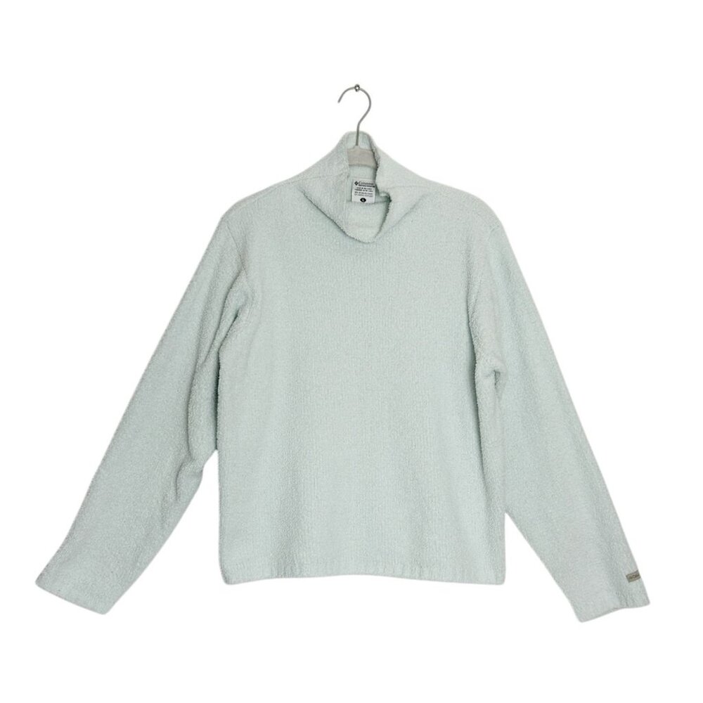 Columbia Women's Mock Neck Pullover Long Sleeve Sweater in Pale Blue - Sz L